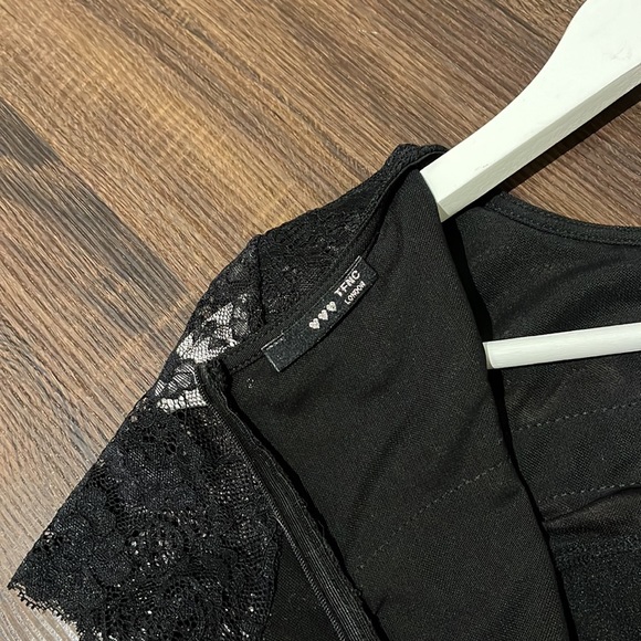 Black Mini-Dress with Lace Detail - Size Small - Picture 4 of 5